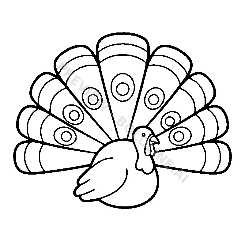 Turkeys Tail Feathers coloring page printable