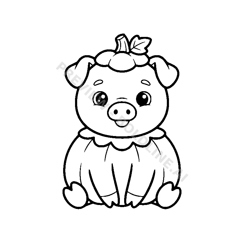 Pumpkin Piglet's Big Smile coloring page printable