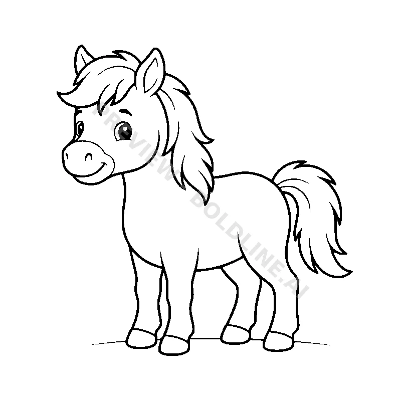 Sweet Baby Horse coloring page printable
