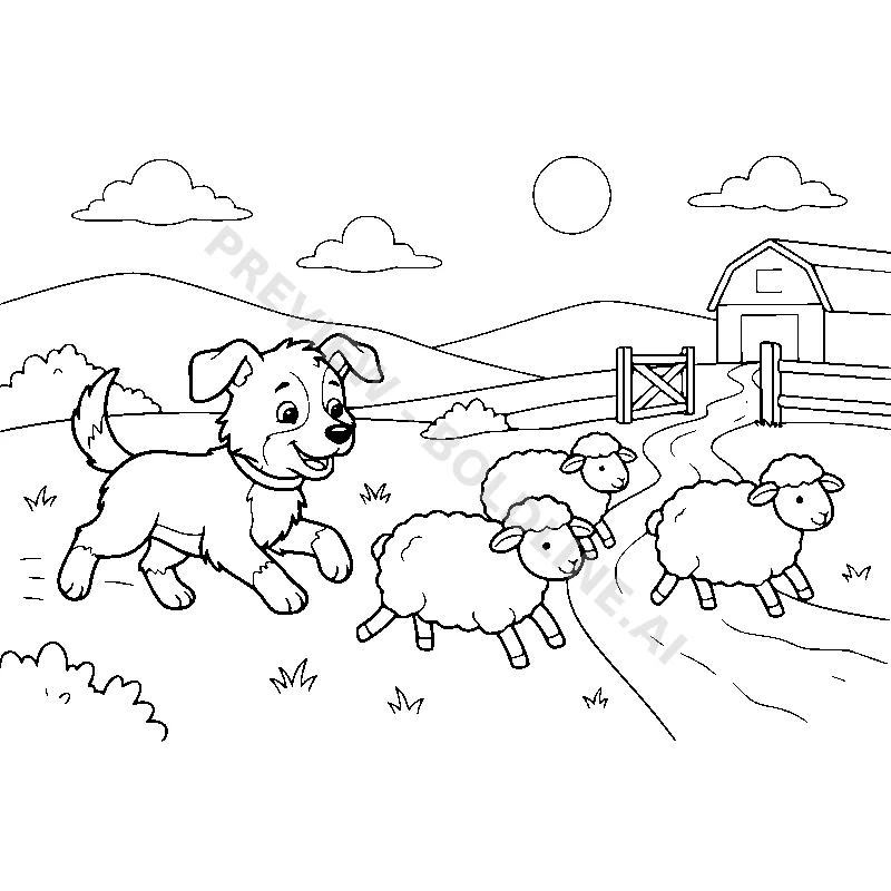 Puppy Herding Sheep
