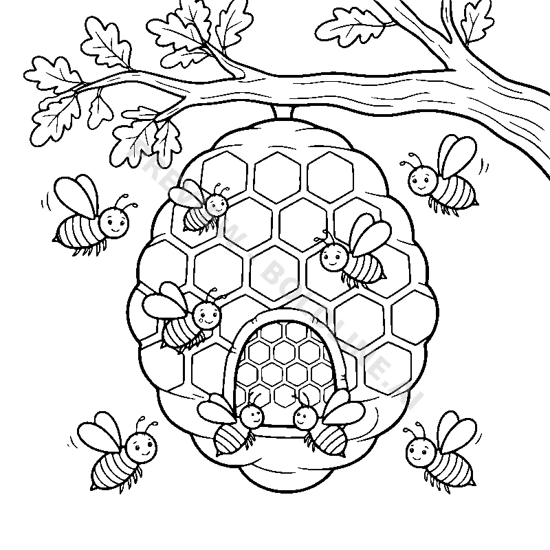 Busy Honeybee Hive