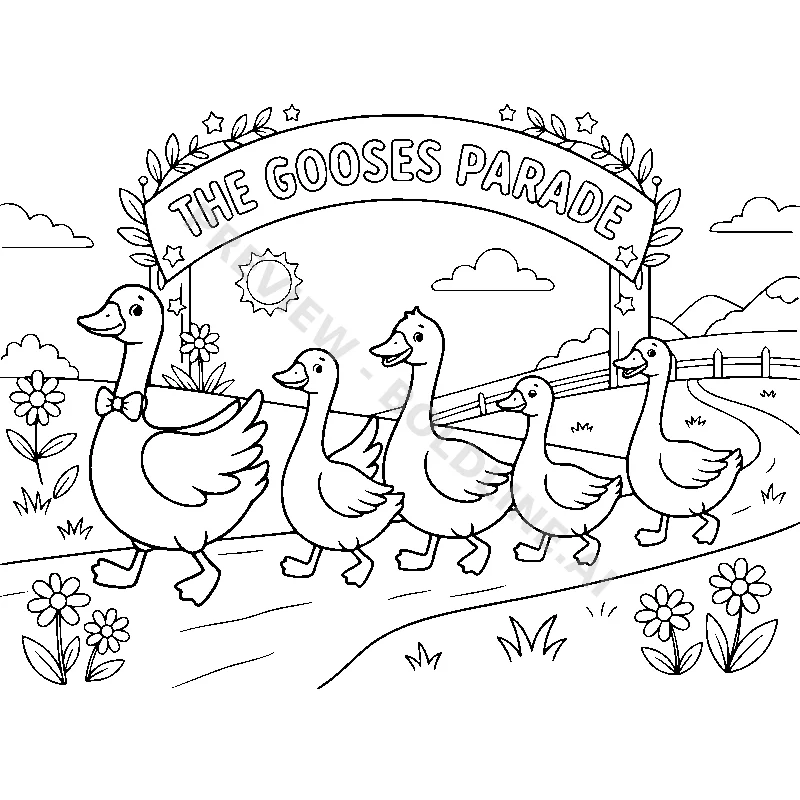 The Gooses Parade coloring page printable