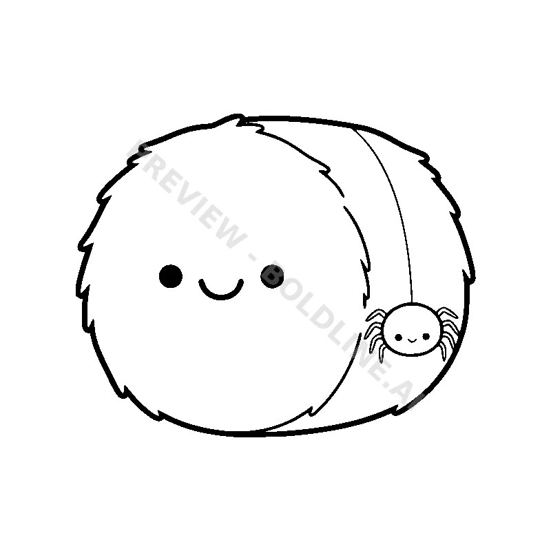 Hay Bale's Spider Friend coloring page printable