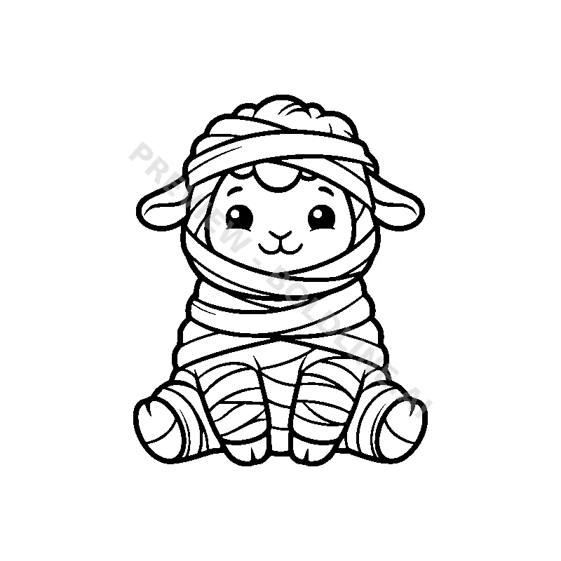 Mummy Sheep's Soft Wraps coloring page printable