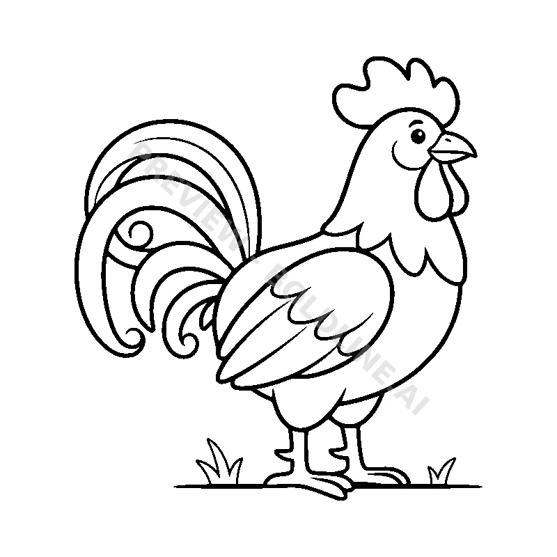 The Proud Rooster coloring page printable