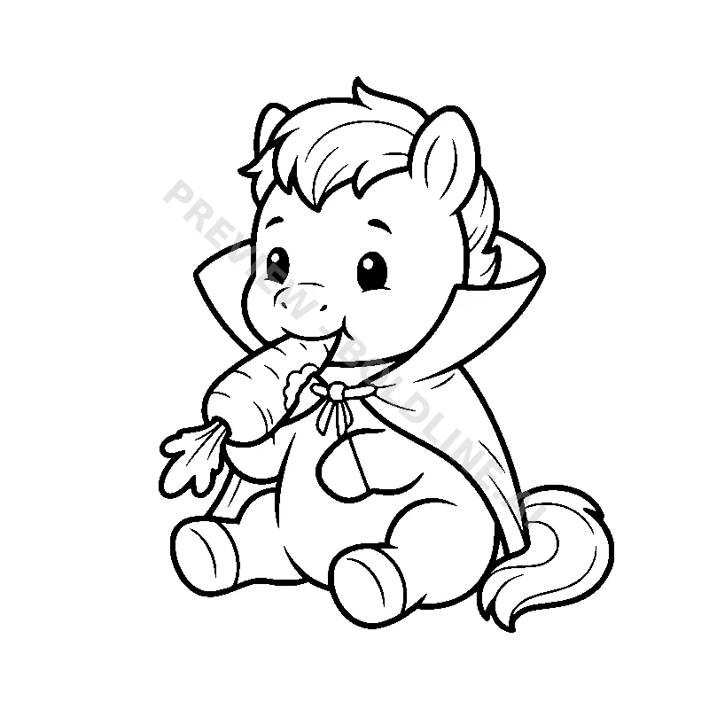 Vampire Pony's Tasty Carrot coloring page printable